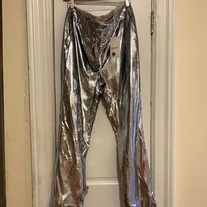 HELMUT LANG Silver velvet Pant